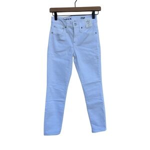 NWT‎ J.Crew 9" Toothpick White Jeans, Size 25 Petite